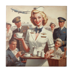 steward pin-up tegeltje