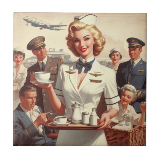  steward pin-up tegeltje (Voorkant)