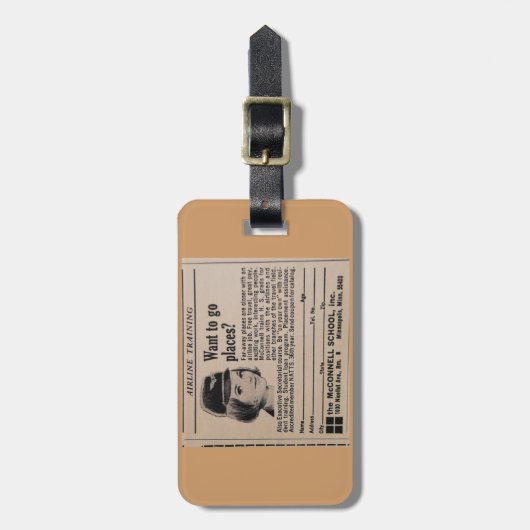  Stewardess Advertisement Bagagelabel (Voorkant verticaal)