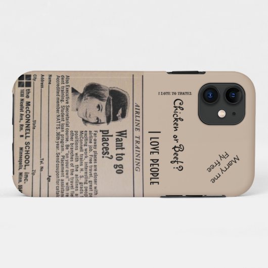 stewardess Airline Attendant Case-Mate iPhone Case (Achterkant (horizontaal))