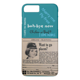 Stewardess Airline Flight Attendant turquo Case-Mate iPhone Case