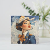  stewardess flat note Kaart (Staand voorkant)