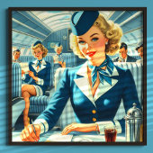  stewardess illustratie poster