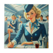  stewardess illustratie tegeltje (Voorkant)