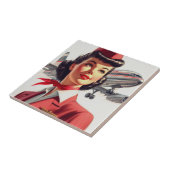  stewardess illustratie tegeltje (Zijkant)