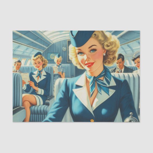 stewardess illustratie tissuepapier (Voorkant)