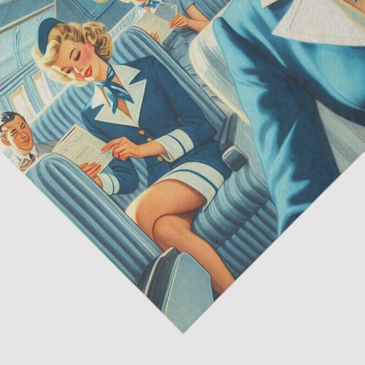 stewardess illustratie tissuepapier (Detail)