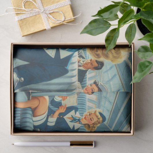  stewardess illustratie tissuepapier (Geschenk)