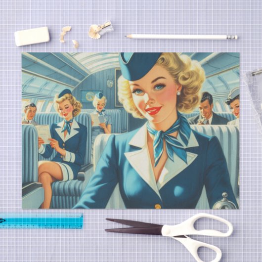stewardess illustratie tissuepapier (Craft)