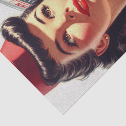 stewardess illustratie tissuepapier (Detail)