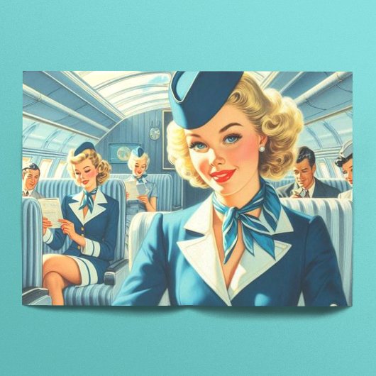  stewardess illustratie tissuepapier