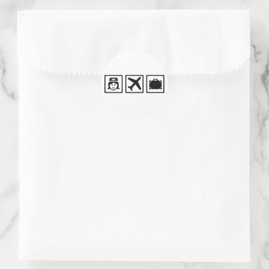 Stewardess Ronde Sticker (Tas)