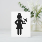 Stewardess-vliegtuig Briefkaart (Staand voorkant)