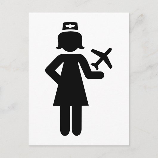 Stewardess-vliegtuig Briefkaart (Voorkant)