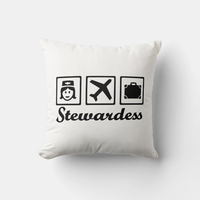 Stewardess-vliegtuig Kussen (Voorkant)
