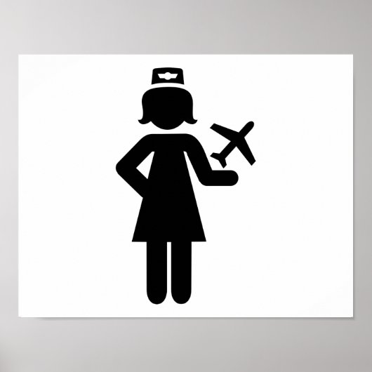Stewardess-vliegtuig Poster (Voorkant)
