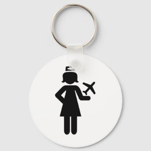 Stewardess-vliegtuig Sleutelhanger