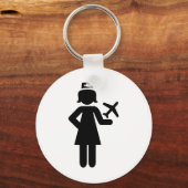Stewardess-vliegtuig Sleutelhanger (Voorkant)