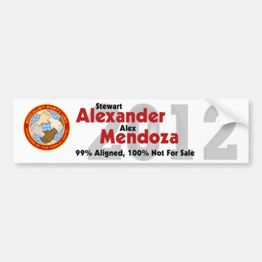 Stewart Alexander 2012 Bumpersticker #5 (Voorkant)