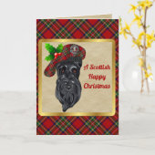 Stewart Badge & Tartan Persoonlijke Kerstmis Kaart (Gele Bloem)