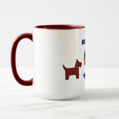 Stewart Badge & Tartan Scottie Dogs gepersonalisee Mok (Links)