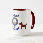 Stewart Badge & Tartan Scottie Dogs gepersonalisee Mok (Voorkant rechts)