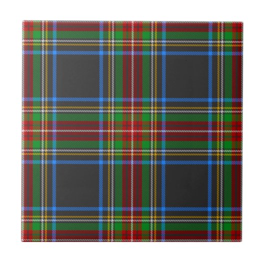 Stewart Black Clan Hunting Tartan Pset Tegeltje (Voorkant)