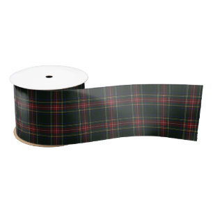 Stewart Black Modern Original Scottish Tartan Satijnen Lint