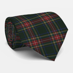 Stewart Black Modern Original Scottish Tartan Stropdas