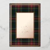 Stewart Black Modern Origineel Tartan Roze Goud Folie Uitnodiging (Voorkant)