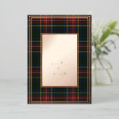 Stewart Black Modern Origineel Tartan Roze Goud Folie Uitnodiging (Staand Voorkant)