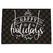 Stewart Black Modern  Scottish Tartan Christmas Groot Cadeauzakje (Voorkant)