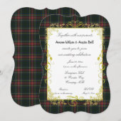 Stewart Black Modern Tartan Met Gouden Lijst Kaart (Voorkant / Achterkant)