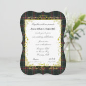 Stewart Black Modern Tartan Met Gouden Lijst Kaart (Staand voorkant)