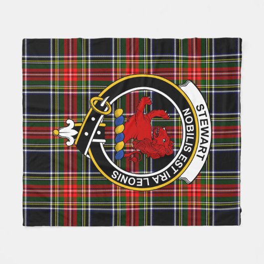 Stewart Black (Stuart) van Bute Clan Badge Tartan  Fleece Deken (Voorkant (Horizontaal))