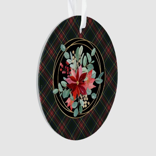 Stewart Black Tartan Grootouders Kerstmis Ornament (voorkant)