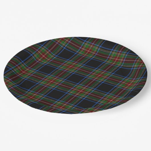 Stewart Black Tartan Papieren Bordje (Gekanteld)