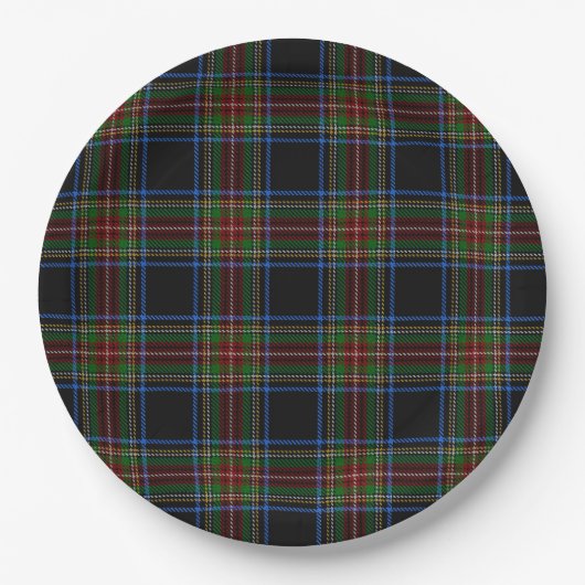 Stewart Black Tartan Papieren Bordje (Voorkant)