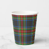 Stewart Black Tartan Scottish Pset Pattern Papieren Bekers (Achterkant)