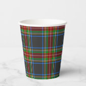 Stewart Black Tartan Scottish Pset Pattern Papieren Bekers (Voorkant)