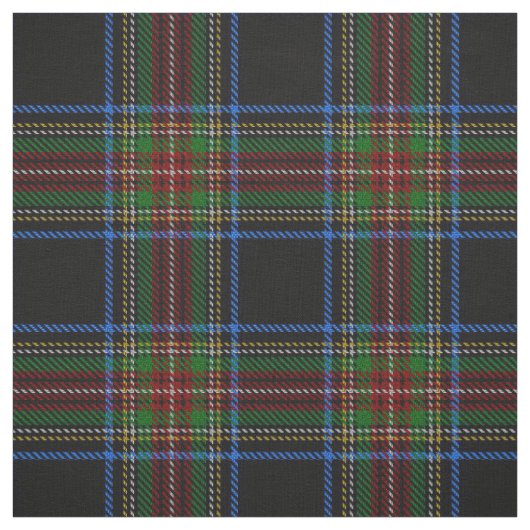 Stewart Black Tartan Stof (Swatch)