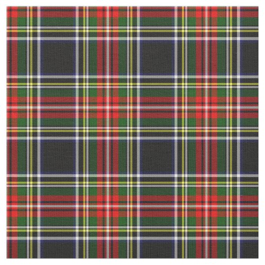 Stewart Black Tartan Stof (Close Up)