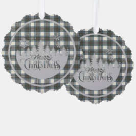 Stewart Blauwe Jurk Schotse Tartan Kerstmis Ornament Kaart