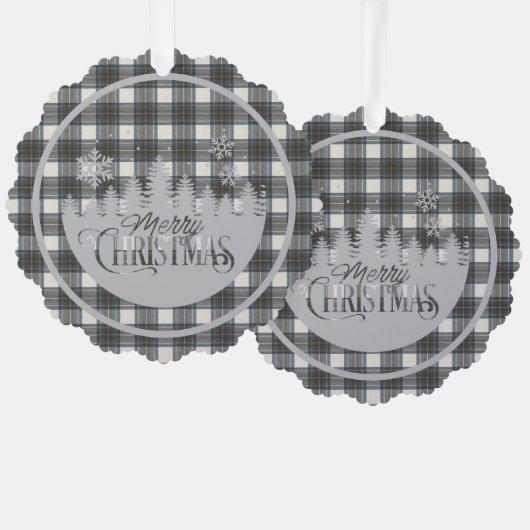 Stewart Blauwe Jurk Schotse Tartan Kerstmis Ornament Kaart (Voorkant / Achterkant)