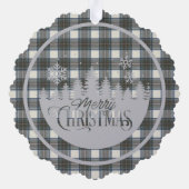 Stewart Blauwe Jurk Schotse Tartan Kerstmis Ornament Kaart (Achterkant)