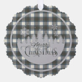 Stewart Blauwe Jurk Schotse Tartan Kerstmis Ornament Kaart (Voorkant)