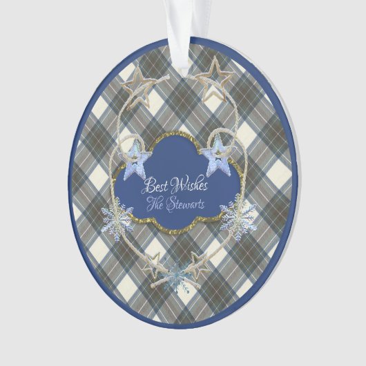 Stewart Blue Dress Ornament (voorkant)