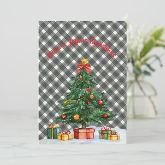 Stewart Blue Dress Scottish Clan Tartan Christmas Feestdagenkaart (Staand voorkant)