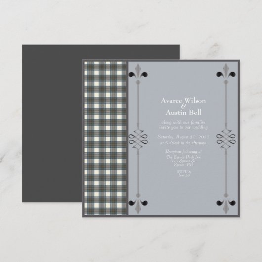 Stewart Blue Dress Tartan Weddenschap Kaart (Voorkant / Achterkant)