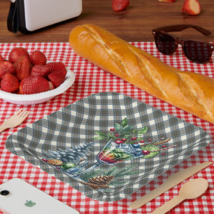 Stewart Blue Schotse Tartan Kerst Papieren Bord